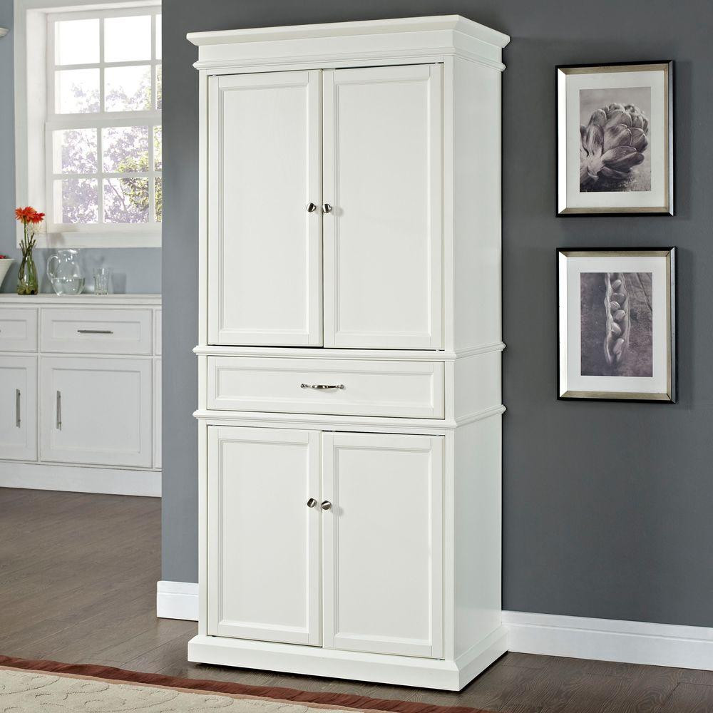 Large Kitchen Storage Cabinets
 Crosley Parsons White Storage Cabinet CF3100 WH The Home