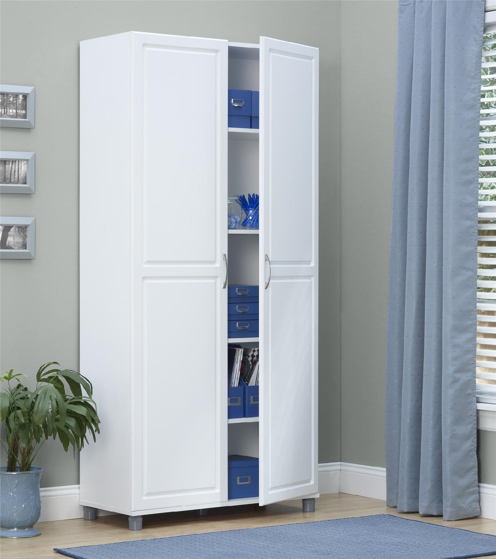 Large Kitchen Storage Cabinets
 Dorel Kendall 36" White Utility Storage Cabinet