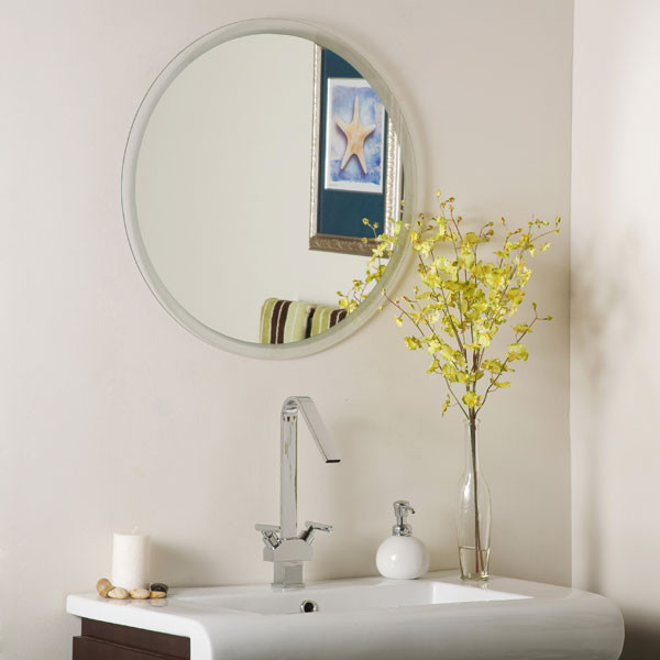 Large Round Bathroom Mirror
 Round Frameless Bathroom Mirror