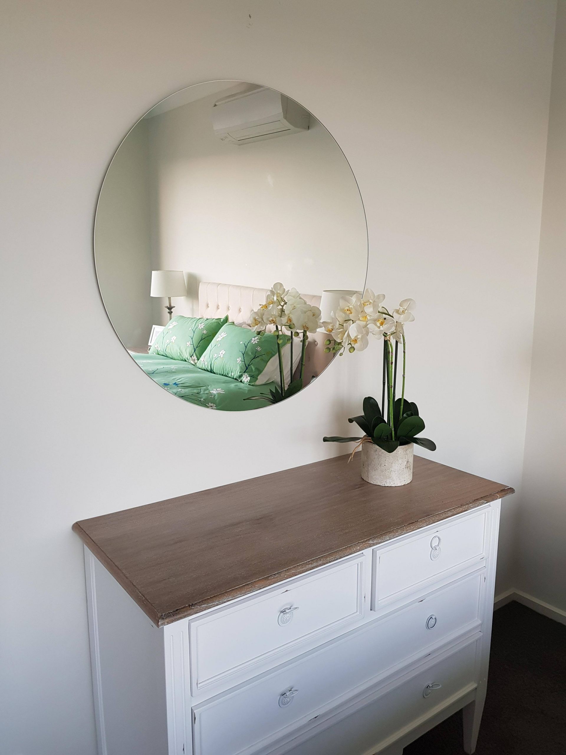 Large Round Bathroom Mirror
 Round Frameless Polished Edge Mirror Bathroom or