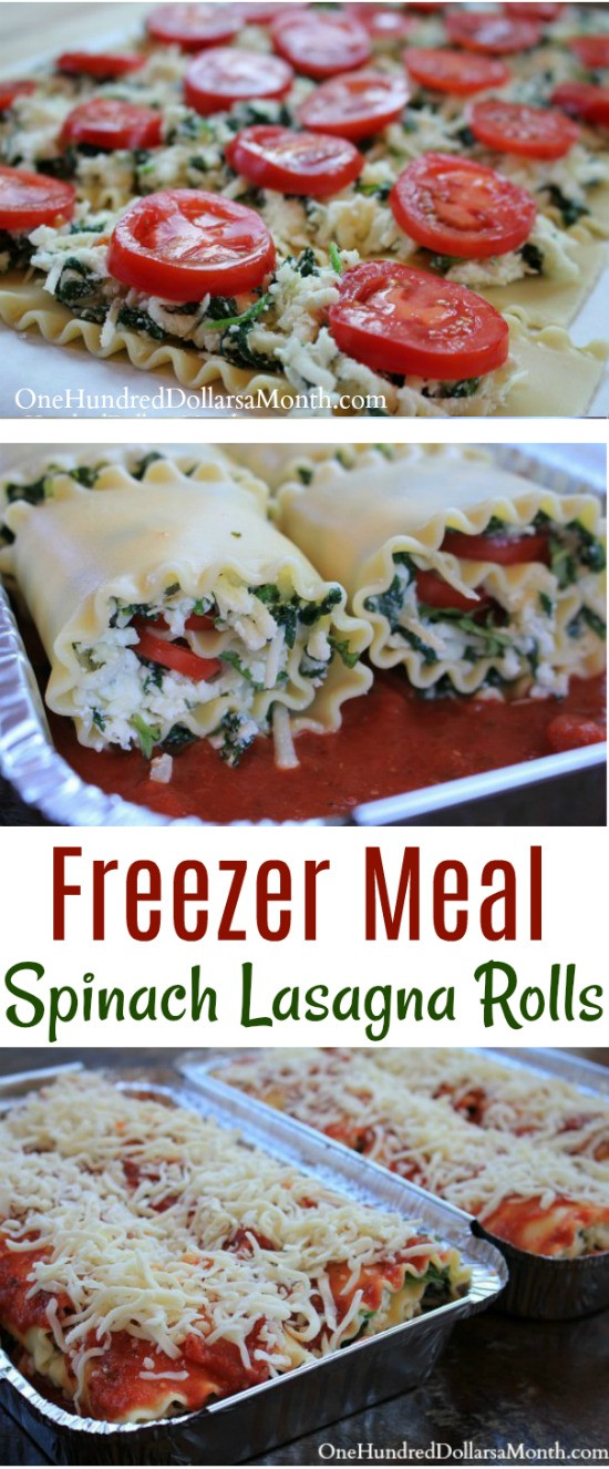 Lasagna Freezer Meal
 Freezer Meals Spinach Lasagna Rolls e Hundred