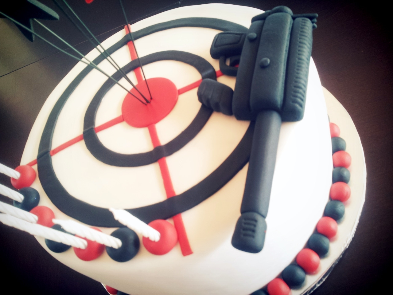 Laser Tag Birthday Cake
 Laser Tag Themed Boy s Birthday Cake CakeCentral