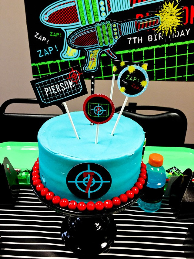 Laser Tag Birthday Cake
 Pierson s Laser Tag Party Anders Ruff Custom Designs LLC