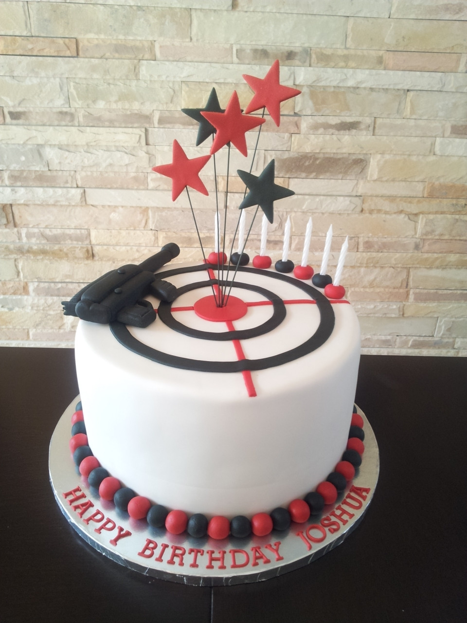 Laser Tag Birthday Cake
 Laser Tag Themed Boy s Birthday Cake CakeCentral