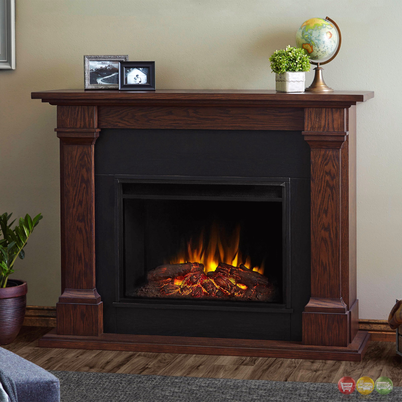 Led Electric Fireplace
 Callaway Grand Vivid Led Electric Fireplace In Chestnut