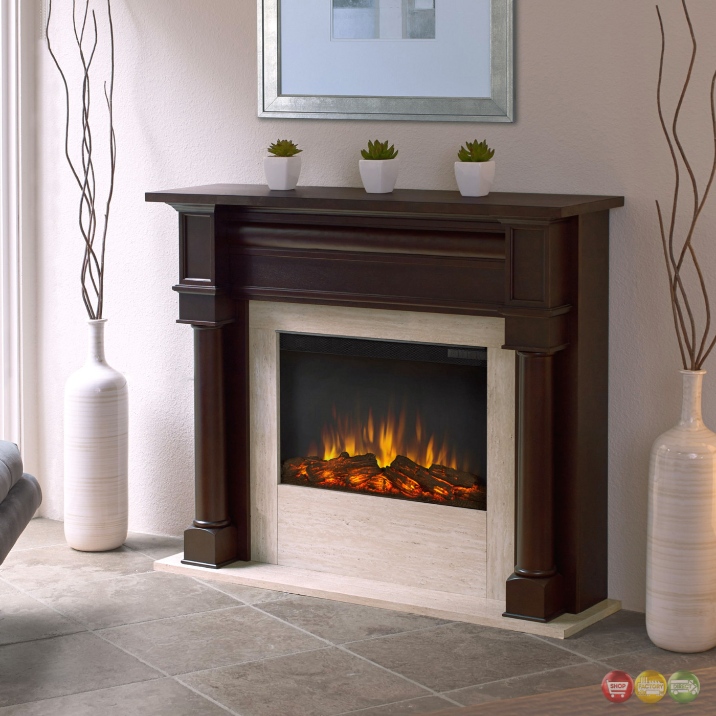 Led Electric Fireplace
 Berkeley Electric Led Heater Fireplace In Dark Walnut