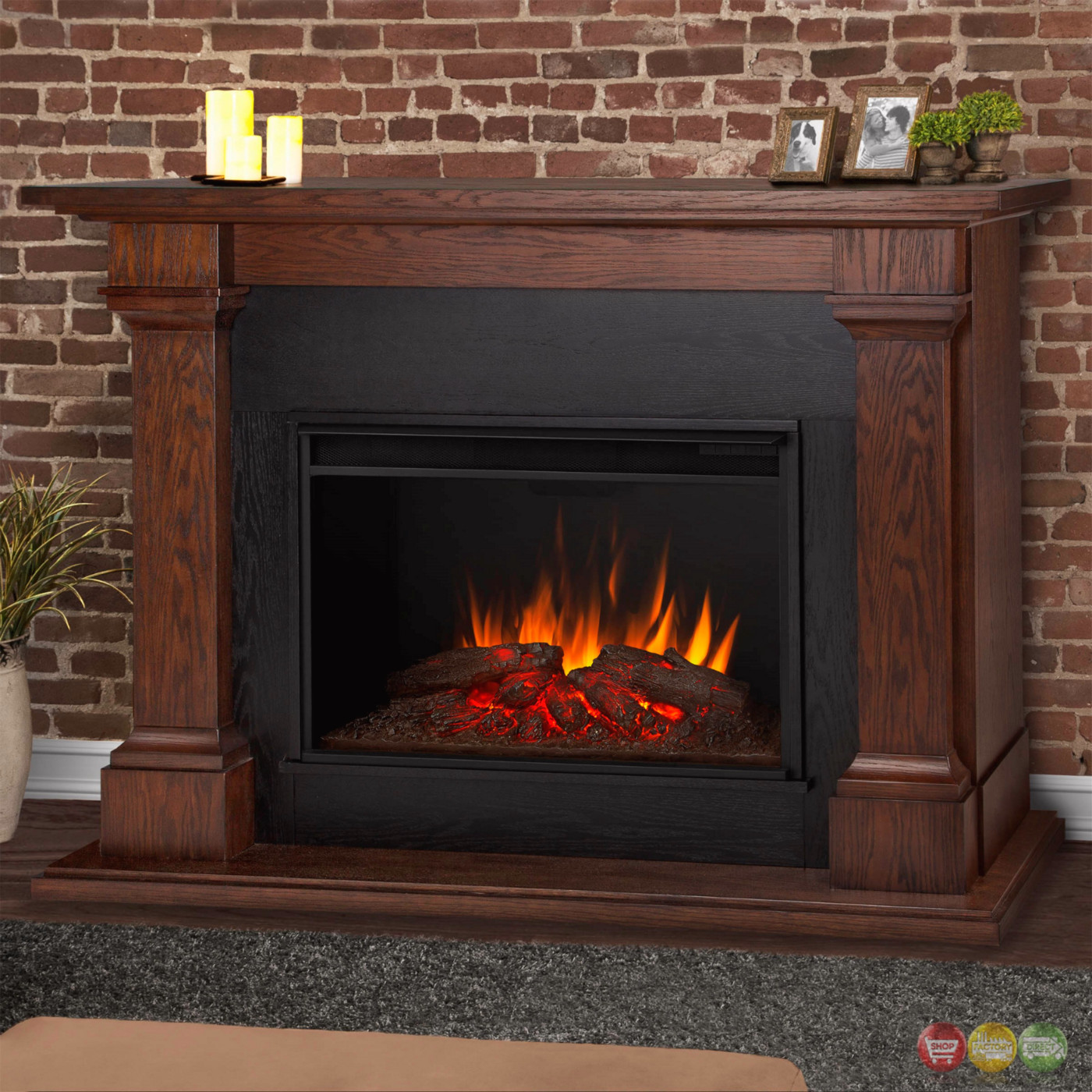 Led Electric Fireplace
 Callaway Grand Vivid Led Electric Fireplace In Chestnut