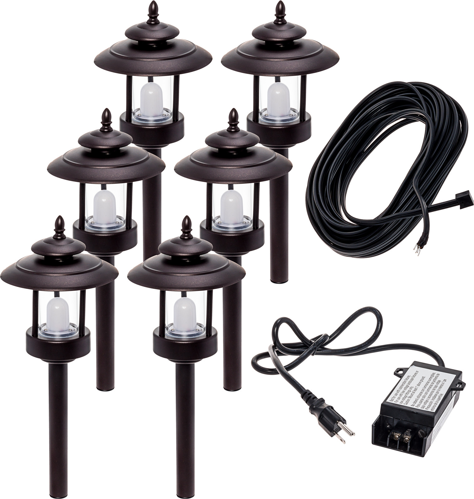 Led Landscape Lighting Kit
 6 Pack Westinghouse Bronze 100 Lumen Low Voltage LED