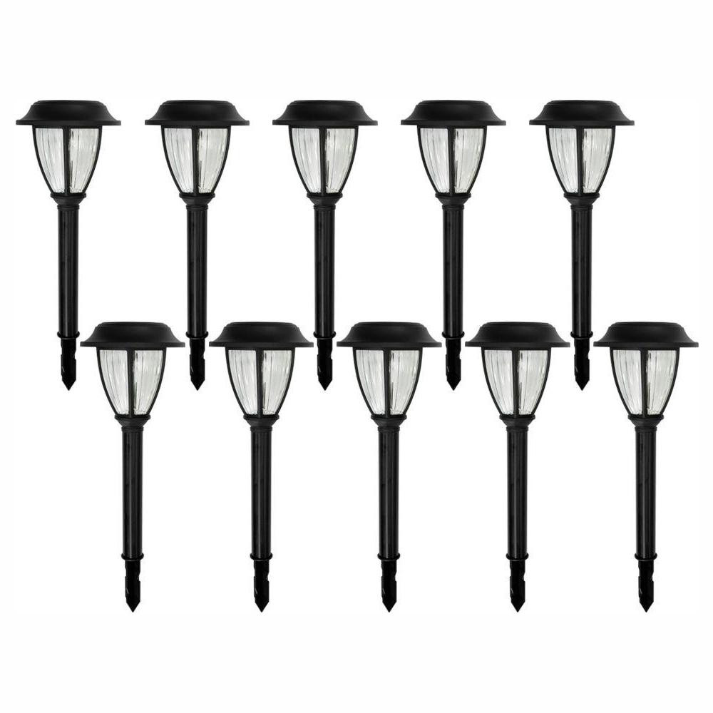 Led Landscape Path Lights
 Hampton Bay Solar Black Outdoor Integrated LED 3000K Warm