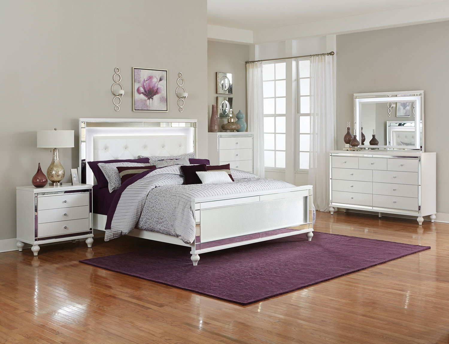 Led Lighting Bedroom
 Homelegance Alonza Bedroom Set with LED Lighting