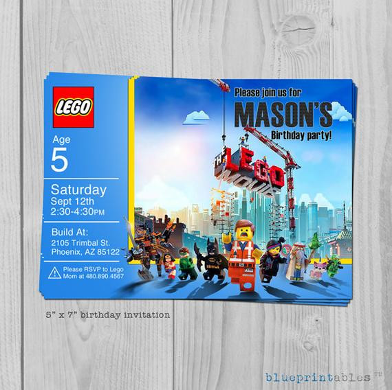 Lego Movie Birthday Invitations
 Lego Movie birthday invitation personalized by blueprintables