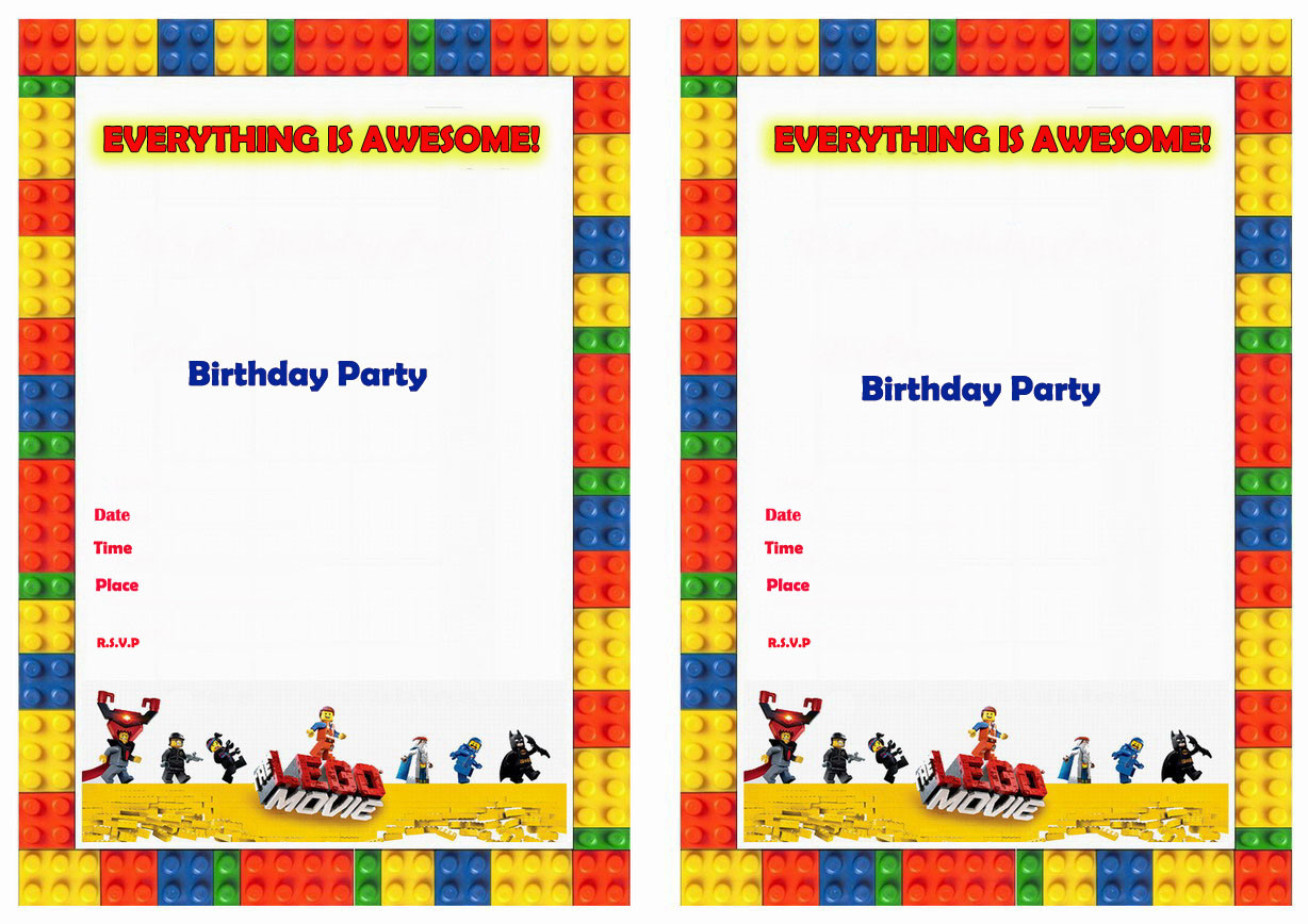 Lego Movie Birthday Invitations
 The Lego Movie Birthday Invitations