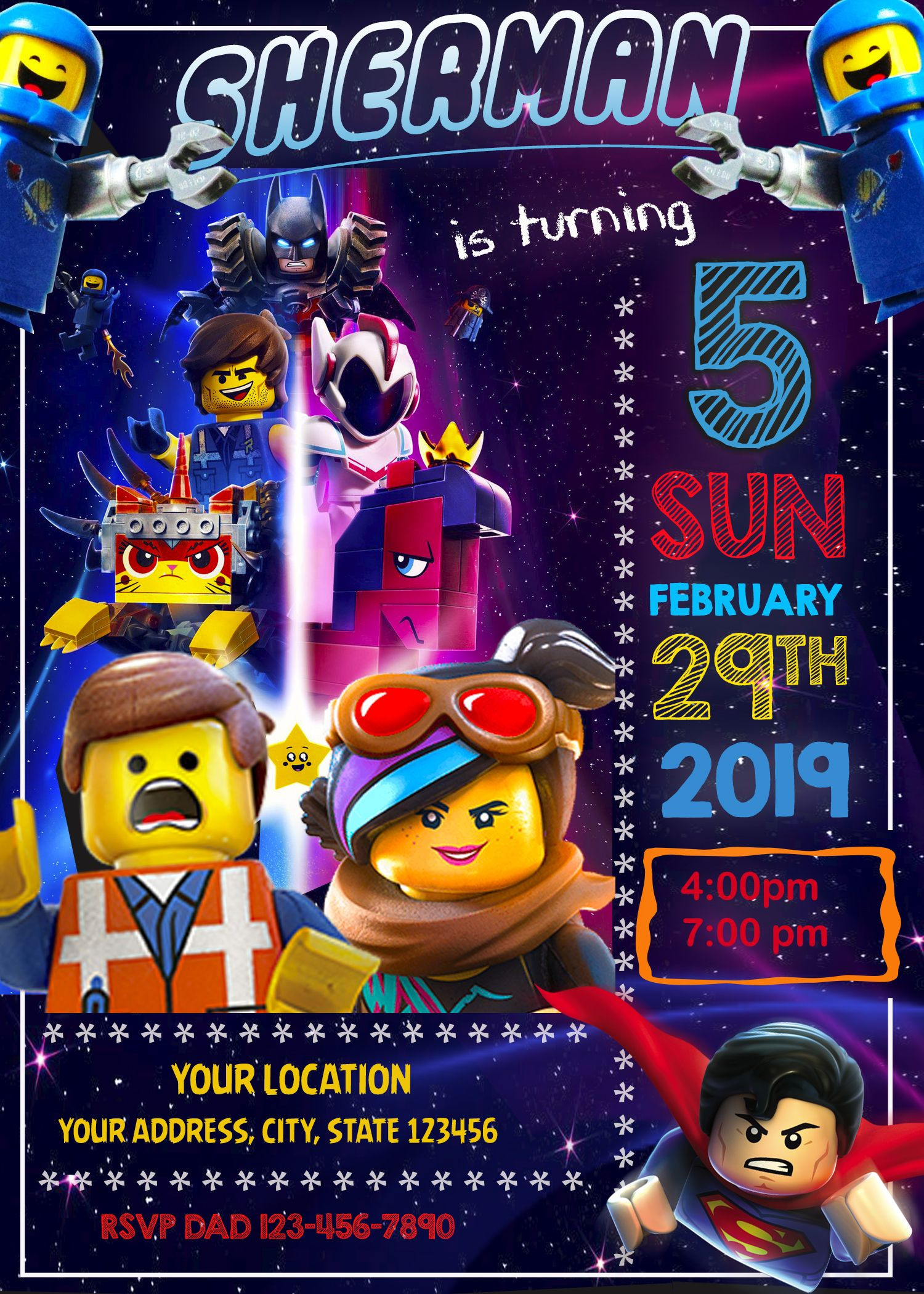 Lego Movie Birthday Invitations
 Lego Movie 2 Birthday Invitation