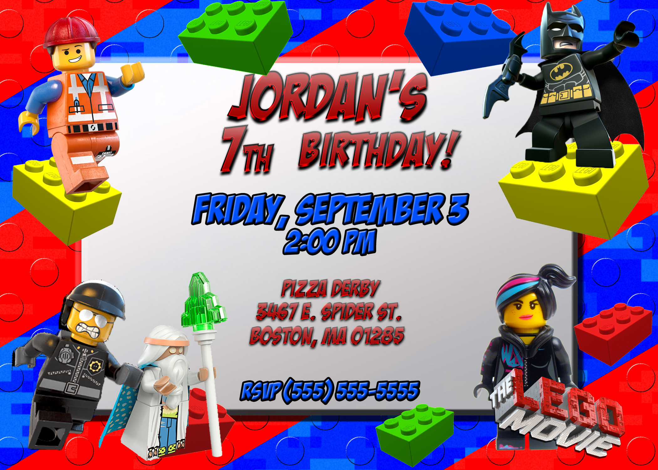 Lego Movie Birthday Invitations
 Lego Movie 1 & 2 Birthday Invitations