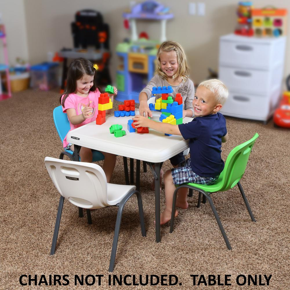 Lifetime Kids Chair
 Lifetime Children s 24 in W Square Almond Folding Table