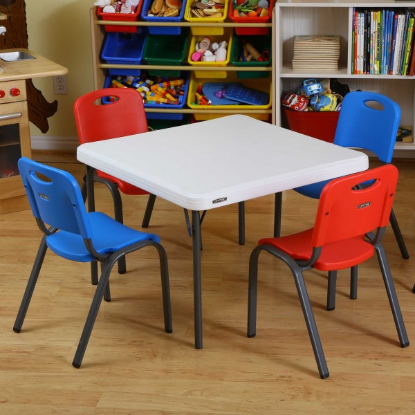 Lifetime Kids Chair
 Lifetime 4 pack Stacking Chairs Blue plus Kid s Table