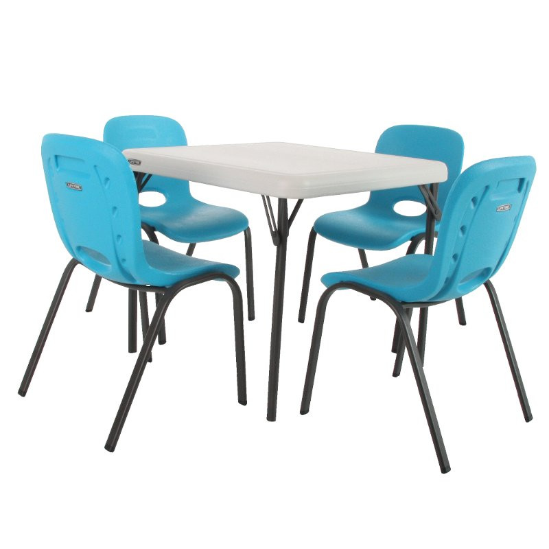 Lifetime Kids Chair
 Lifetime Almond Kids Table & Glacier Blue Chairs Set of 4