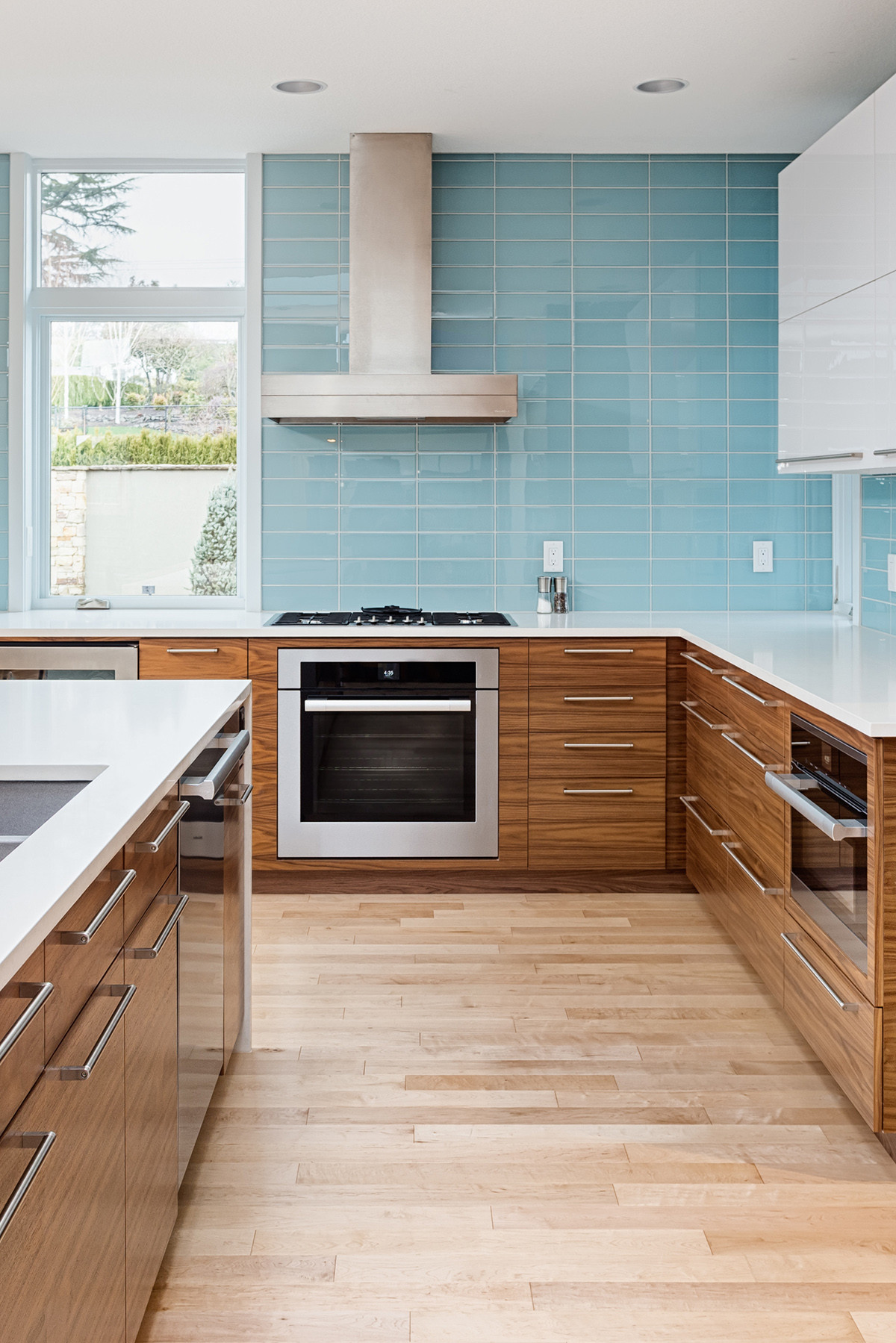 Light Blue Kitchen Backsplash
 Light Blue Backsplash in Modern Kitchen • Rose Clearfield