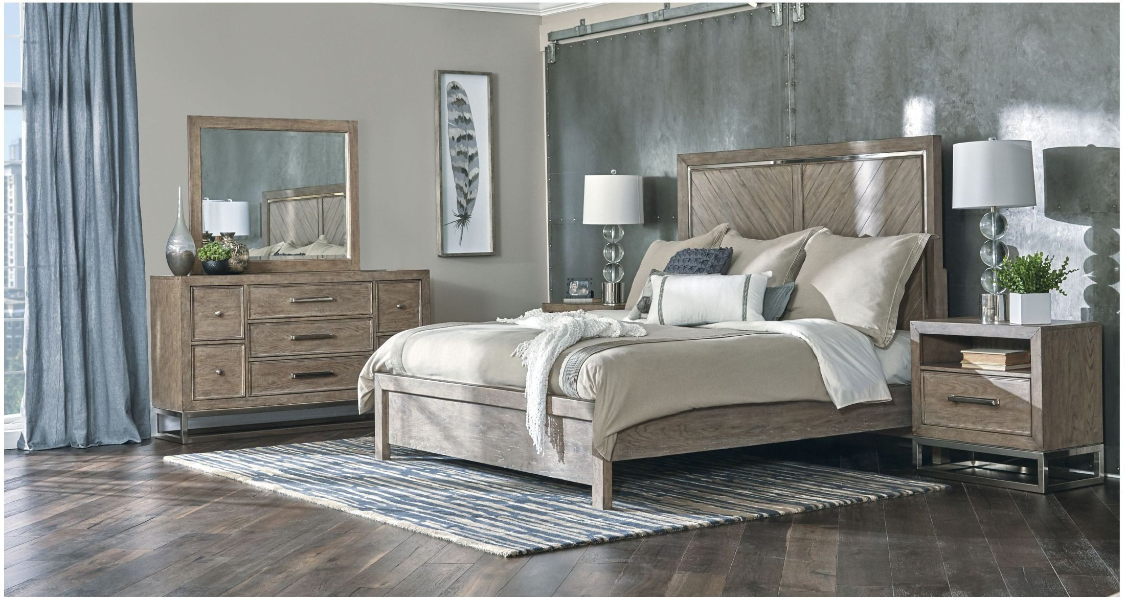 Light Brown Bedroom
 Highland Park Aged Light Brown Panel Bedroom Set from