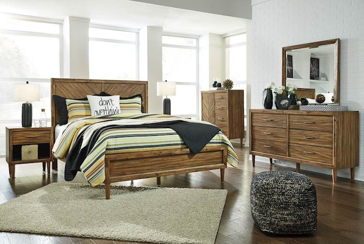 Light Brown Bedroom
 Broshtan Light Brown Bedroom Set SpeedyFurniture