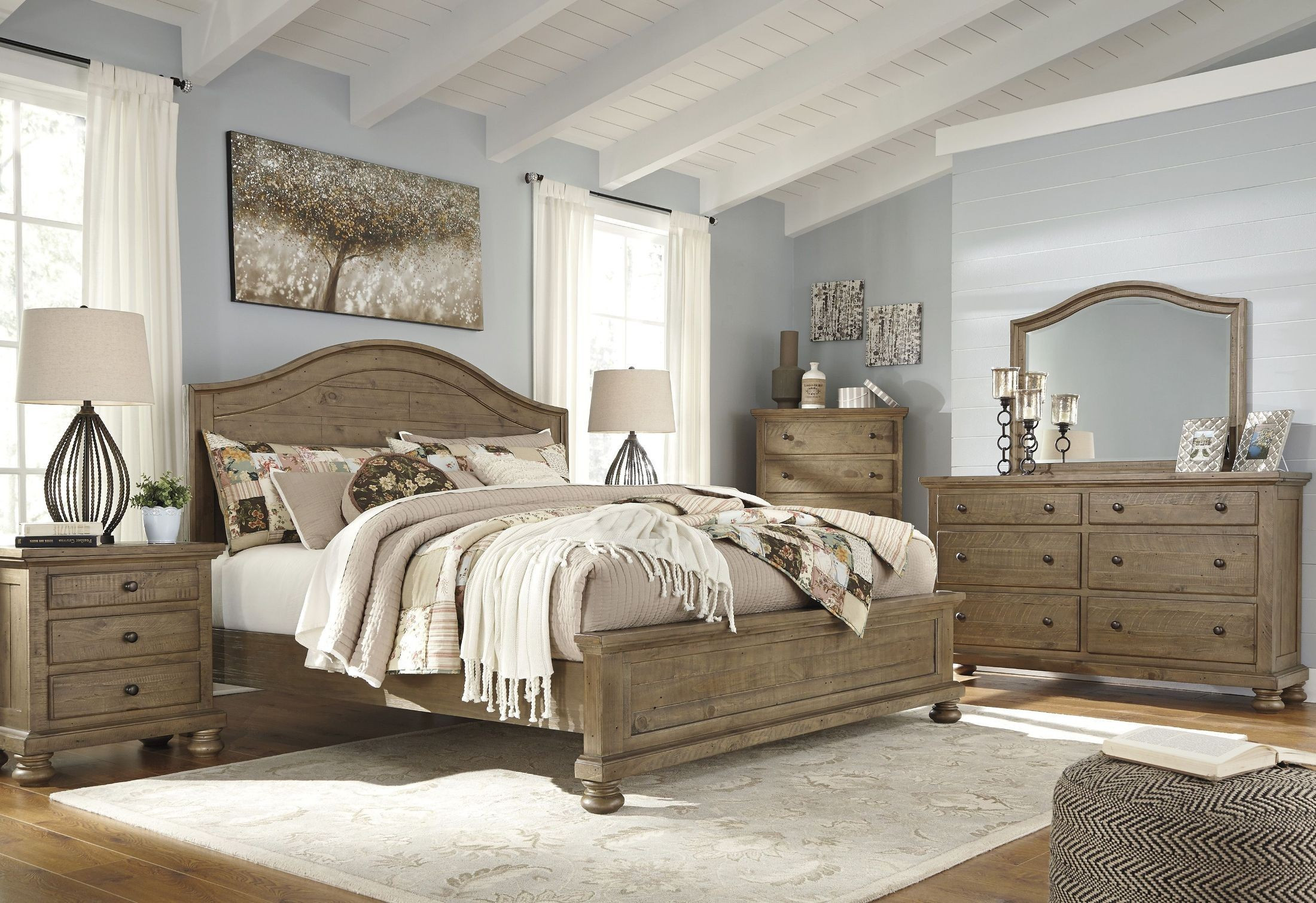 Light Brown Bedroom
 Trishley Light Brown Panel Bedroom Set from Ashley