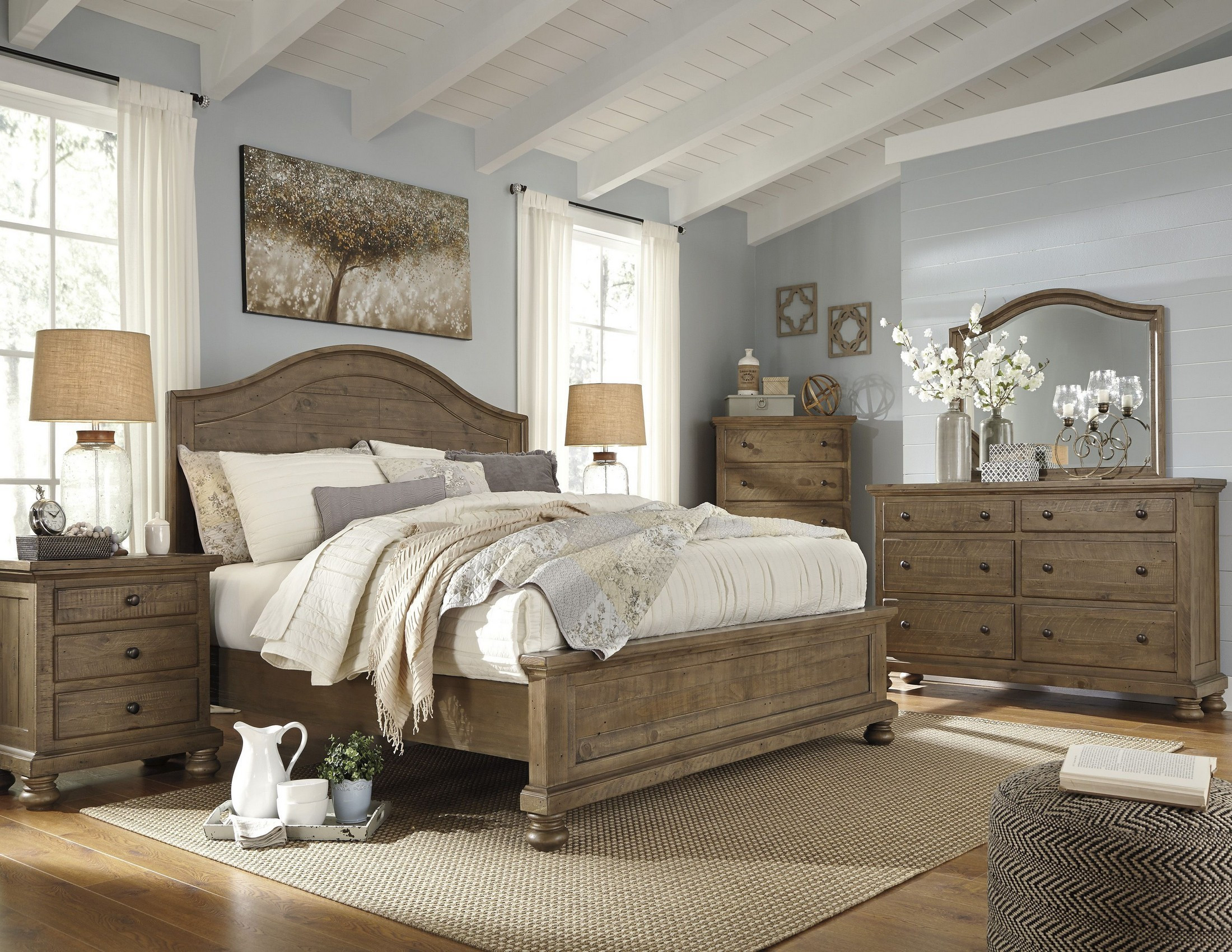 Light Brown Bedroom
 Trishley Light Brown Panel Bedroom Set from Ashley