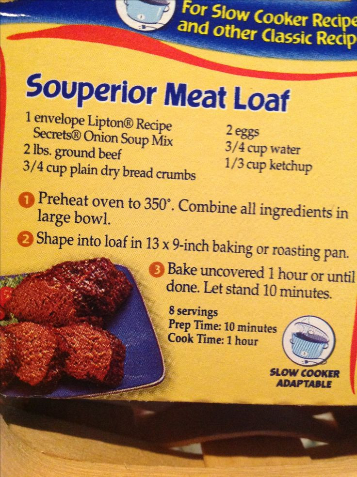 Lipton Onion Soup Mix Meatloaf Recipe
 Lipton Souperior Meatloaf Yum