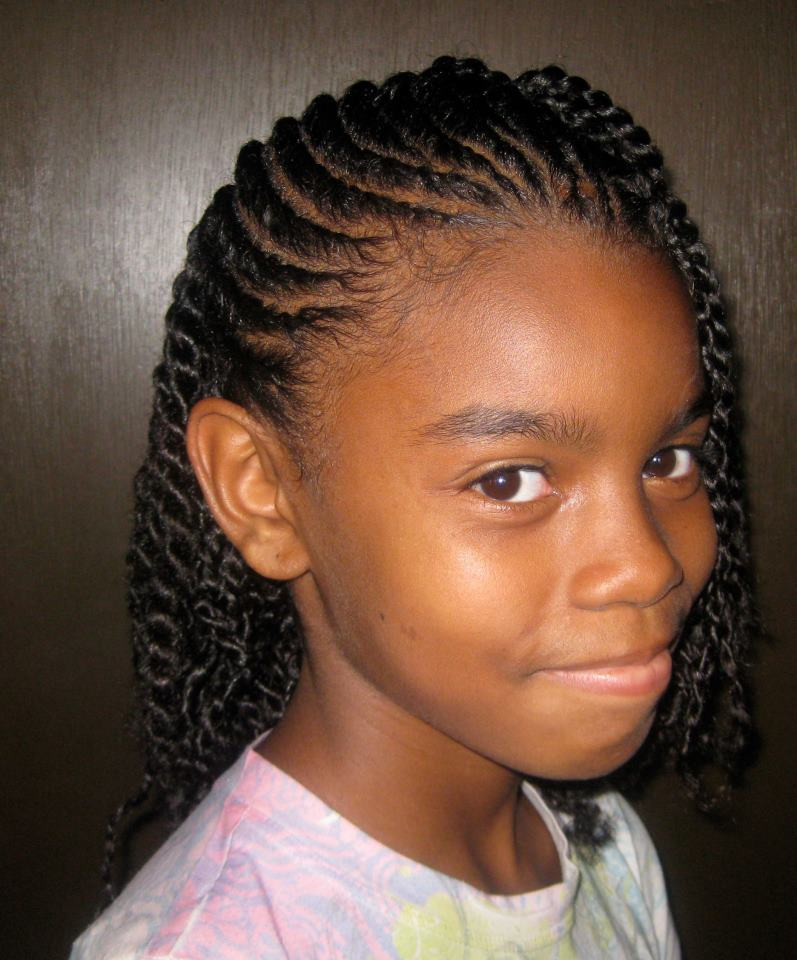 Little Black Girl Twist Hairstyles
 Very pretty flat twist hairstyle for little girls So