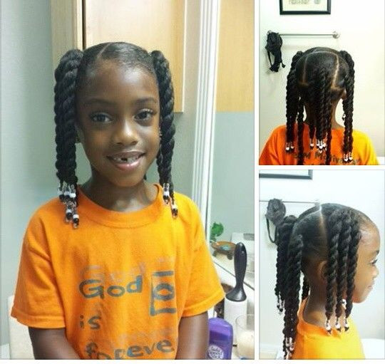 Little Black Girl Twist Hairstyles
 Little Black Girls Hairstyles Twist ponytails with beads