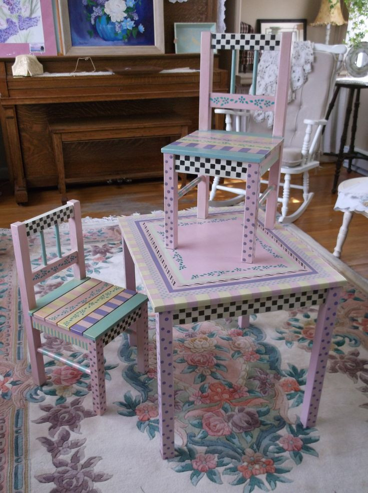 Little Kids Table And Chairs
 Hand painted children s table and chairs Perfect for a
