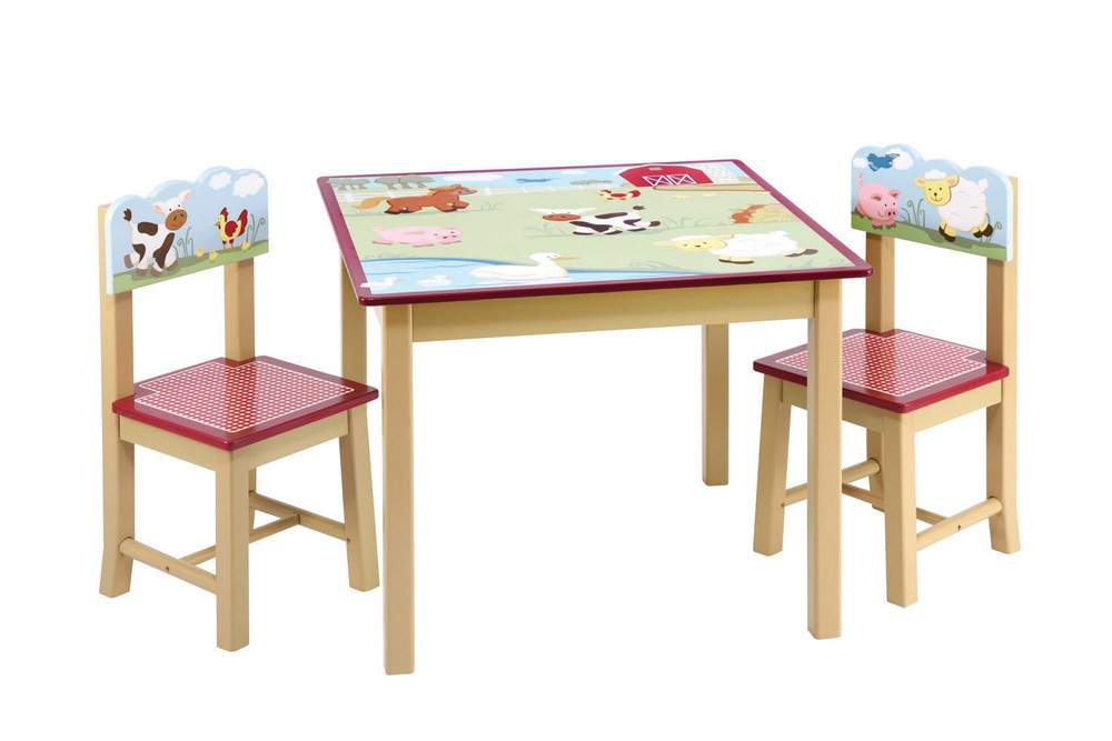 Little Kids Table And Chairs
 Guidecraft Farm Friends Kids Table & 2 Chairs Set Free