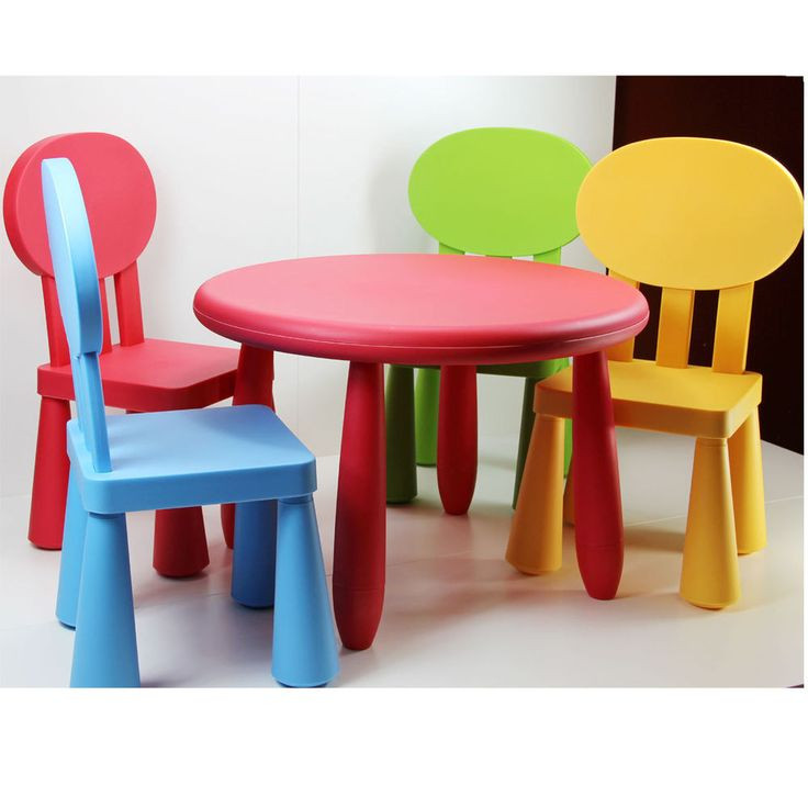 Little Kids Table And Chairs
 New Kids Table and 4 Chairs Set Durable Plastic Childrens