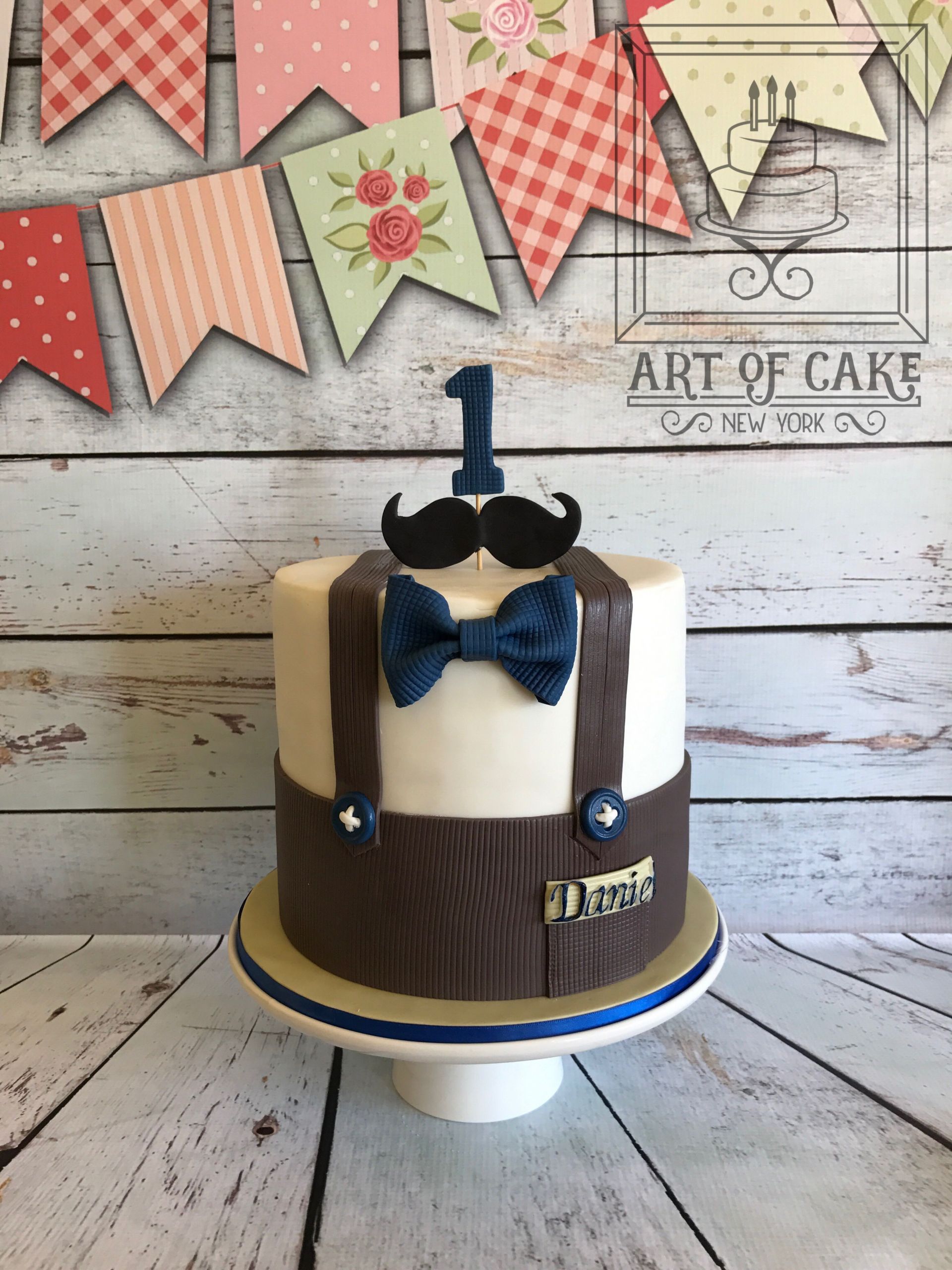 Little Man Birthday Cake
 Boy 1st Birthday Cake Mustache & Bow Tie Little Man