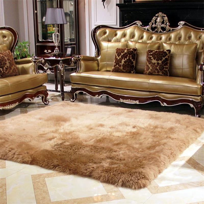 Living Room Carpet Rug
 120X170CM Pure Wool Fur Carpets For Living Room Luxury