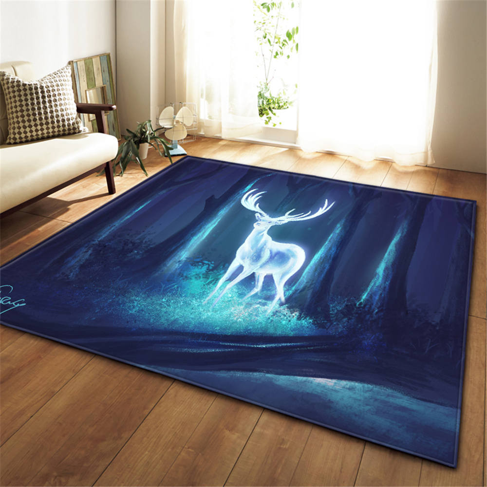 Living Room Carpet Rug
 3D Dream Deer Butterfly Rug Living Room Carpet Girls Room