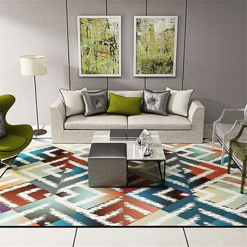 Living Room Carpet Rug
 80 140cm Geometric Colourful Rug For Living Room Parlor