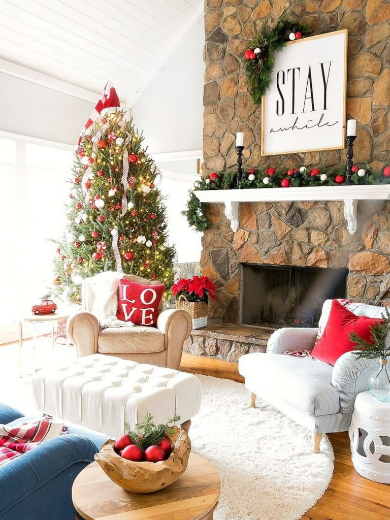 Living Room Decorated For Christmas
 32 Wonderful and Beautiful Christmas Living Room Decor Ideas