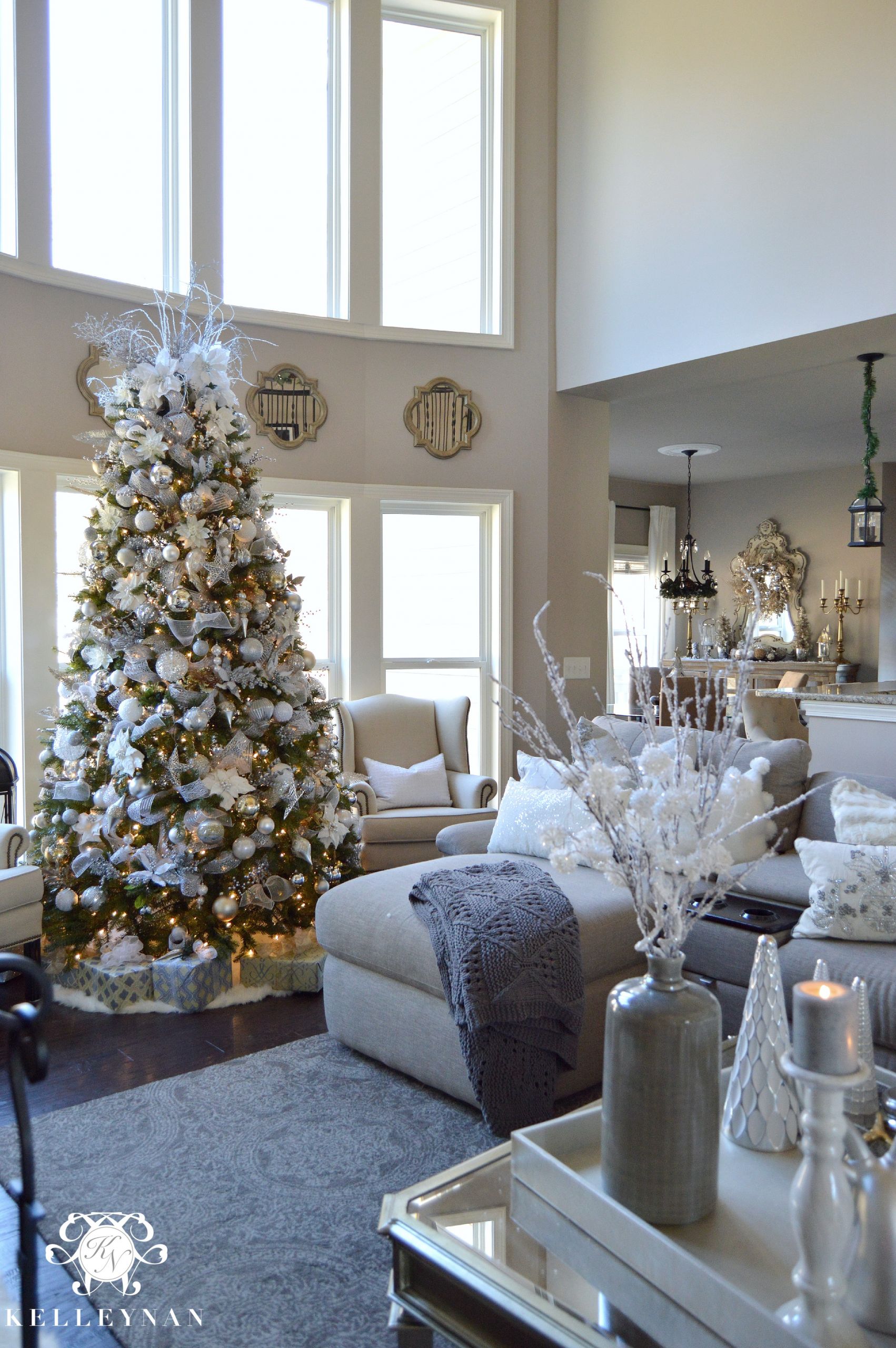 Living Room Decorated For Christmas
 2015 Christmas Home Tour Kelley Nan