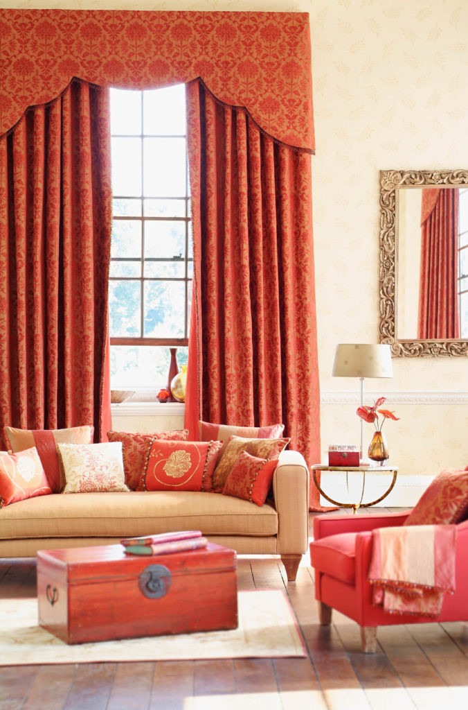 Living Room Red Curtains
 53 Living Rooms with Curtains and Drapes Eclectic Variety