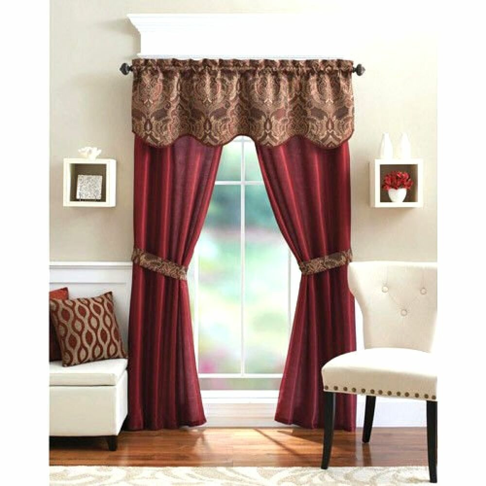 Living Room Red Curtains
 5 Piece Curtain Panel Set Elegant Red Curtains Home Living