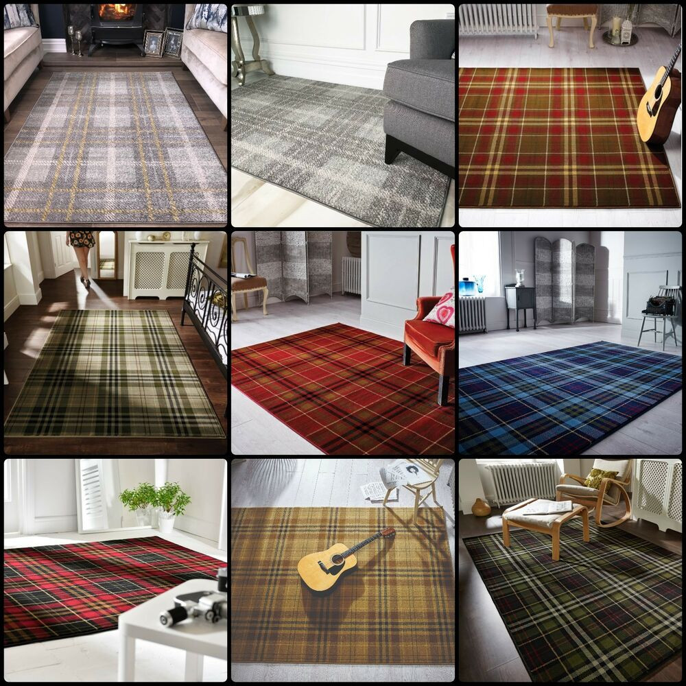 Living Room Rugs Modern
 New Modern Tartan Living Room Rug Soft Traditional Classic