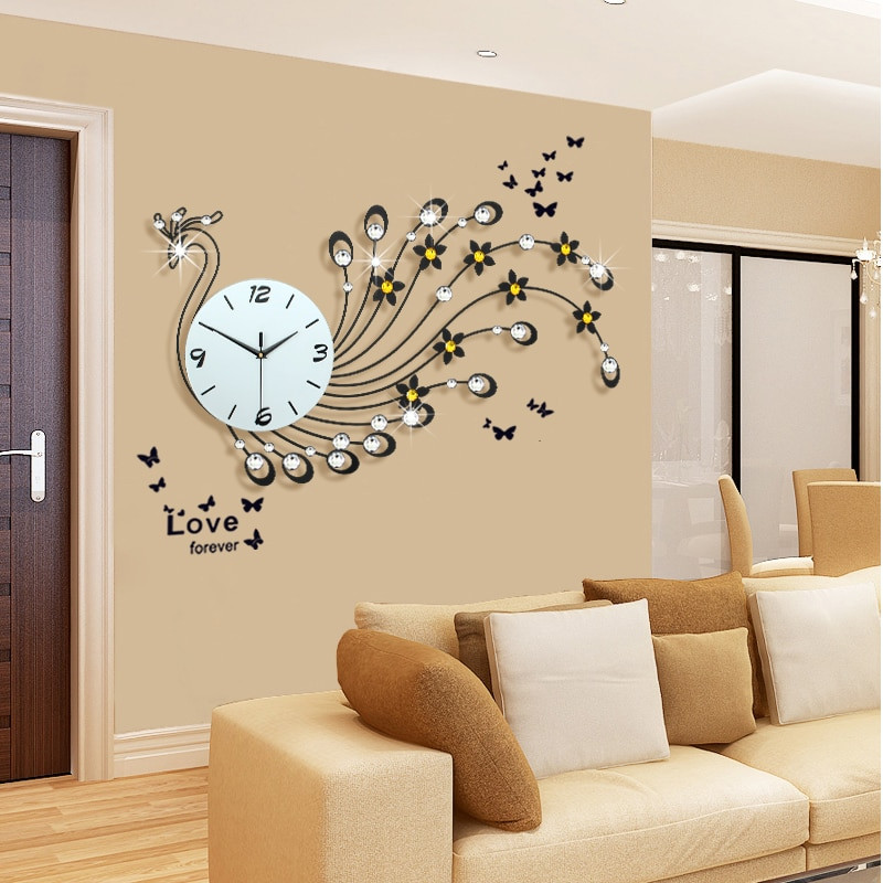 Living Room Wall Clock
 Aliexpress Buy Peacock Wall Clock Modern