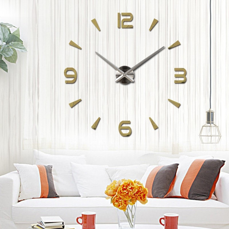 Living Room Wall Clock
 New home decor large roman mirror fashion modern Quartz