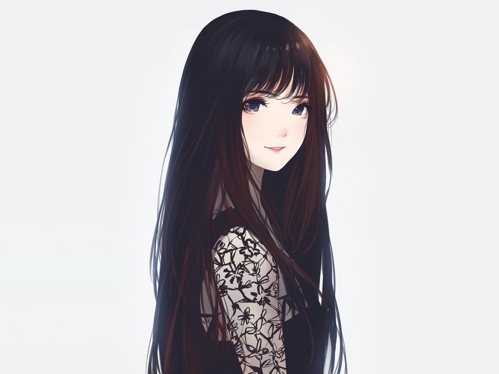 Long Anime Hairstyles
 Desktop wallpaper beautiful anime girl artwork long