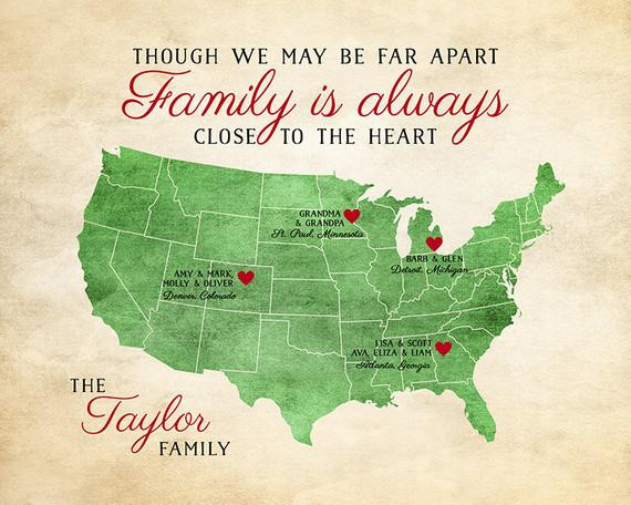 Long Distance Family Quotes
 Gift for Family Family Quote Long Distance by WanderingFables