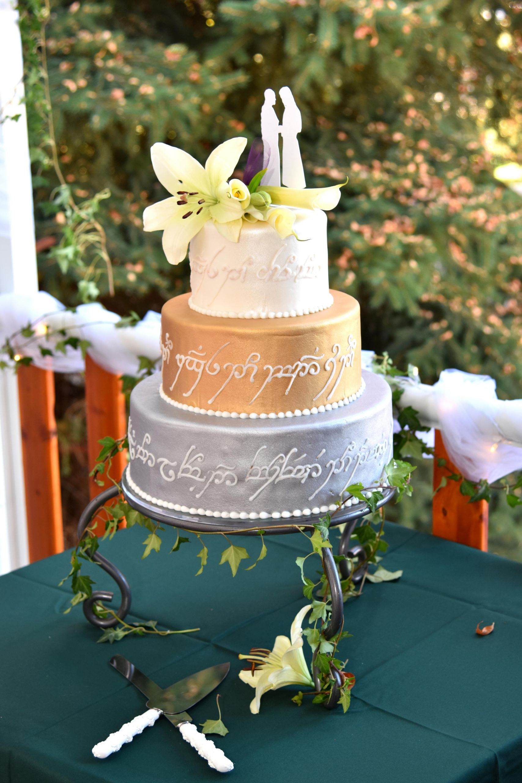 Lord Of The Rings Wedding Cake
 The cake with an elvish love poem for my Lord of The Rings