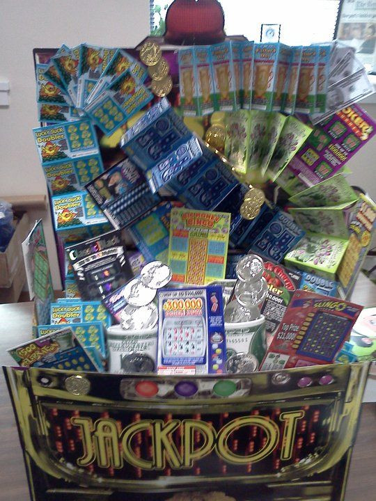 Lottery Ticket Gift Basket Ideas
 Jackpot Lottery Basket with cups of Chocolate Place