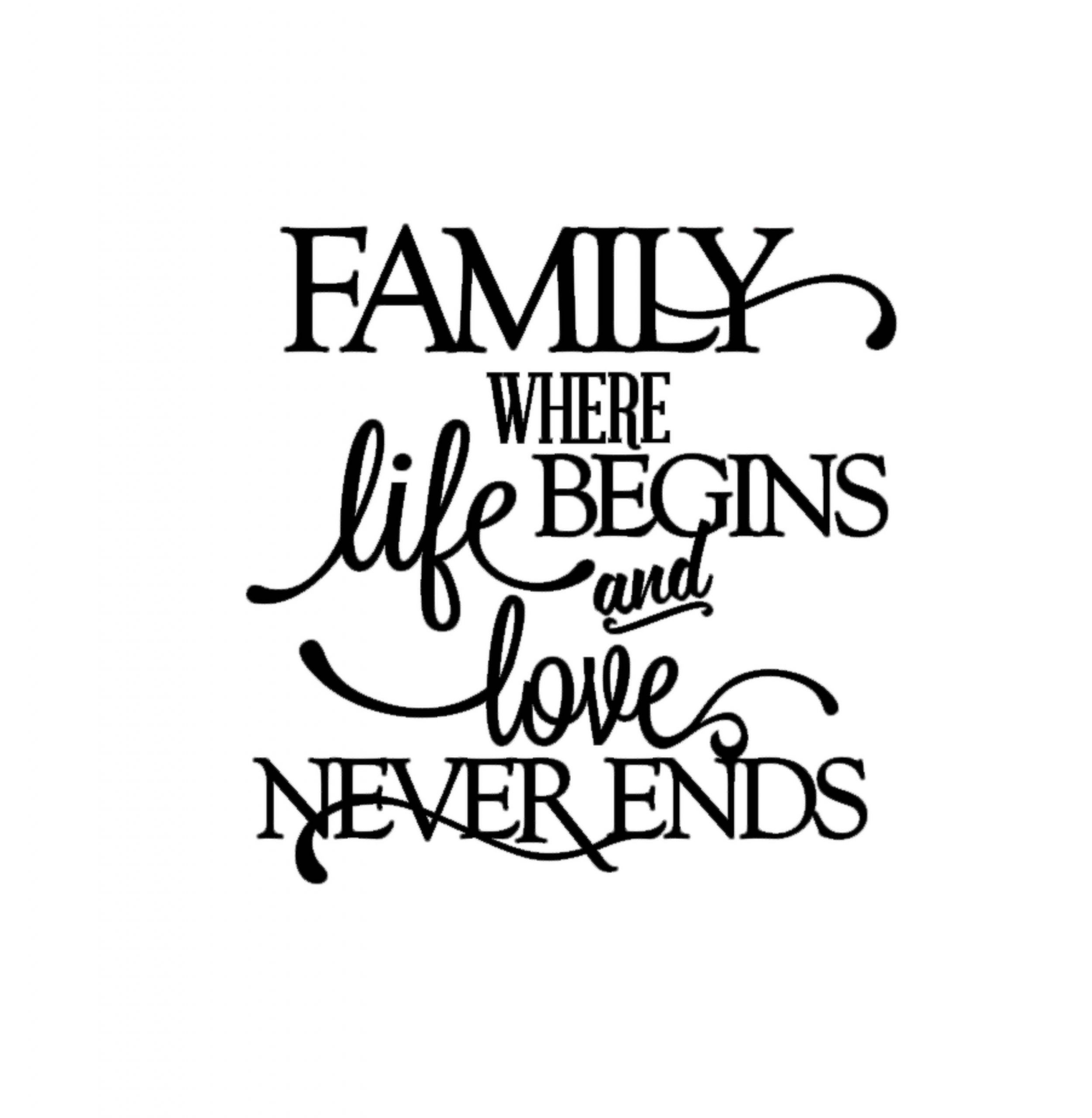 Love And Family Quotes
 Family Where Life Begins and Love Never Ends Quote Decal