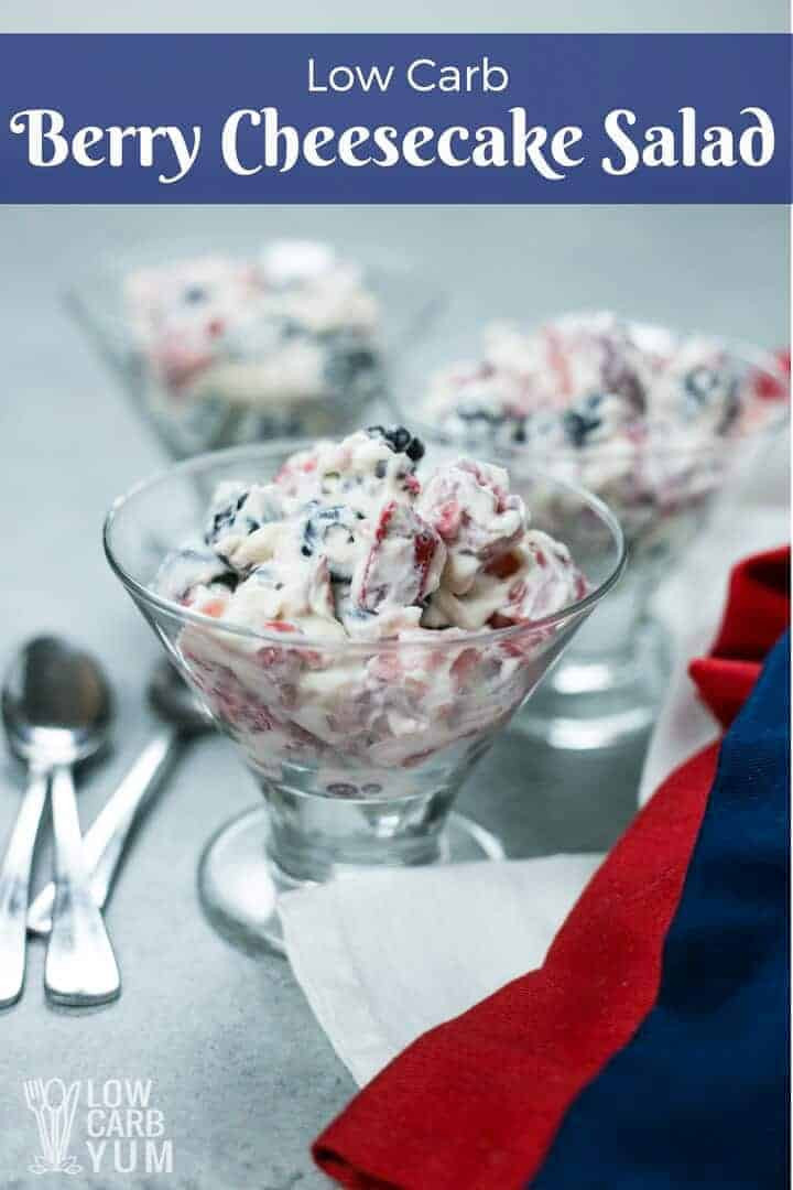 Low Carb 4Th Of July Recipes
 Cheesecake Salad Red White and Blue Dessert