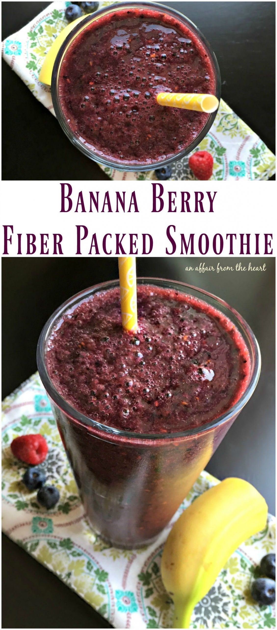 Low Fiber Smoothies
 Banana Berry Fiber Packed Smoothie Recipe